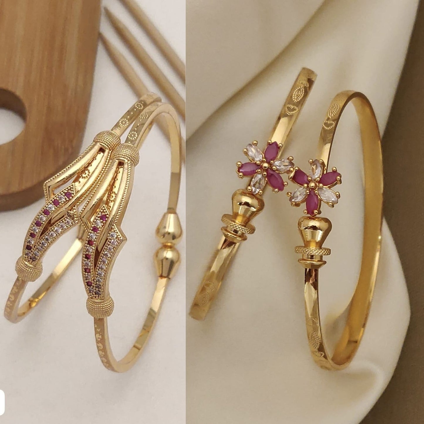 Stylish Daily Wear Adjustable Bracelets For Women & Girls Pack Of 4 Piece ( 2 Pair)