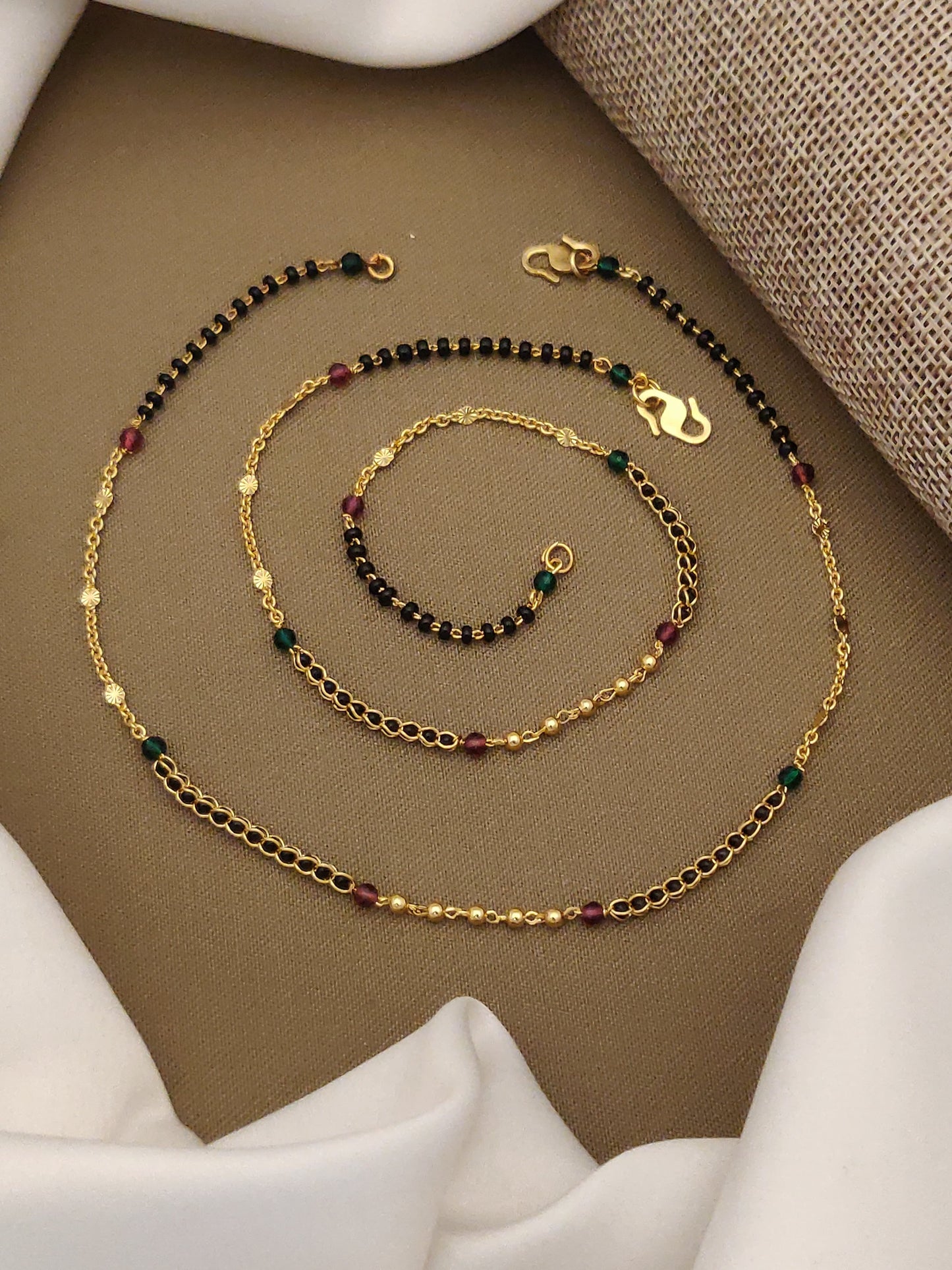 Stylish Daily Wear Anklets With Micro Gold Finish ( 10 " Inch )