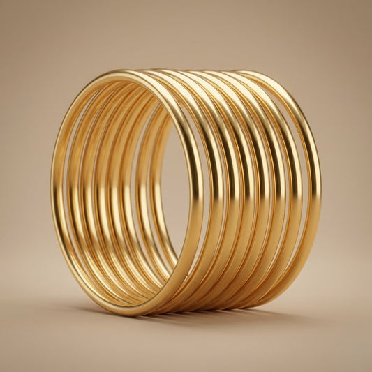 Gold Plated Sleek Plain Bangles – Charming 8-Piece Set for Daily Wear