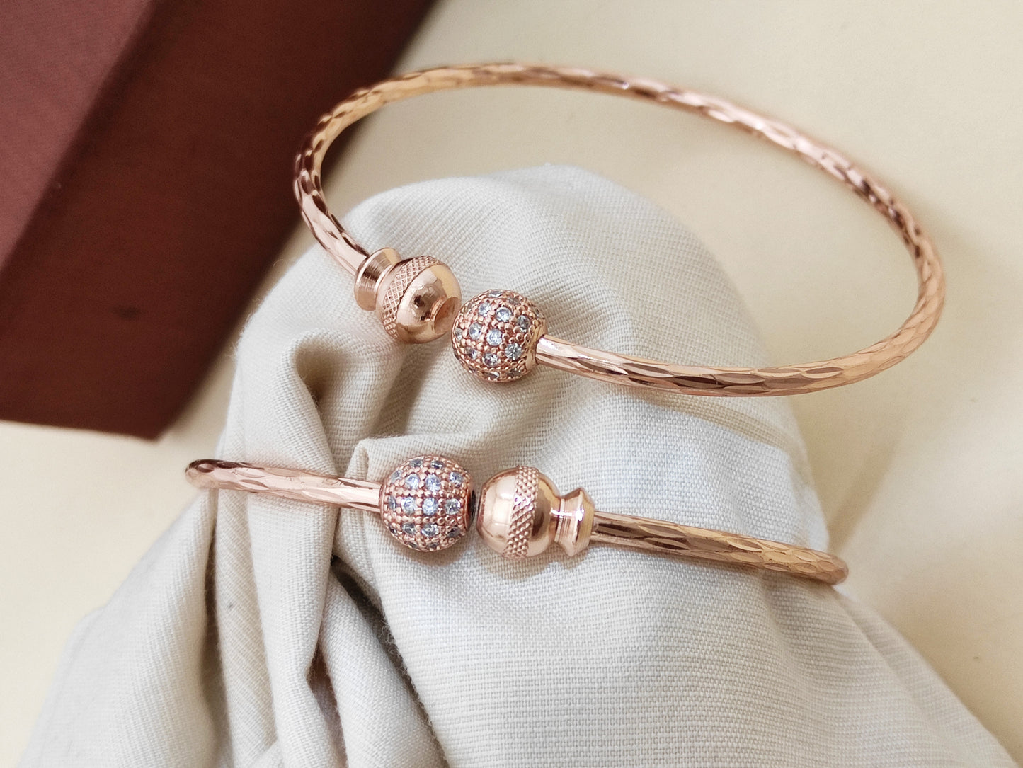 Stylish American Diamond Adjustable AD Ball Bracelets Pack of 2 pis (1 pair)