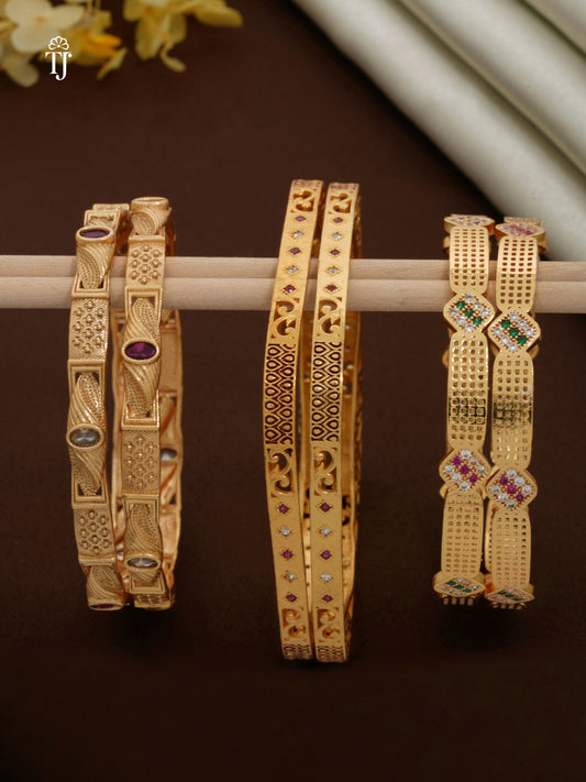 Buy Daily Wear Bangles Online | Premium Brass Bangles with High Gold Finish