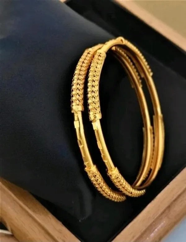 Beautiful Designer Bangles With Forming Gold Plated pack of 2 Piece (1 pair)