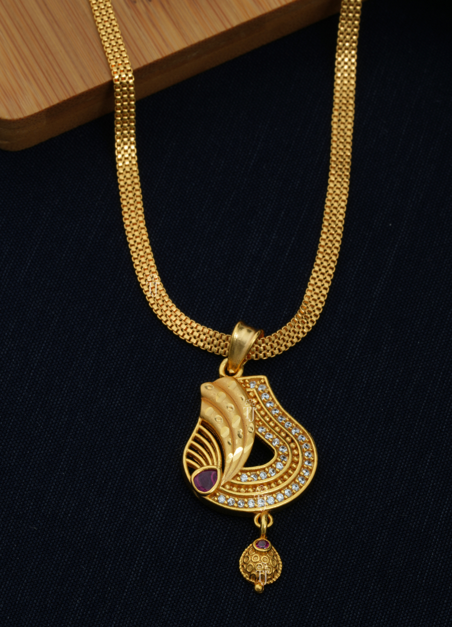 1 Gram Gold Pendant for Ladies | Stylish Gold-Plated Pendant