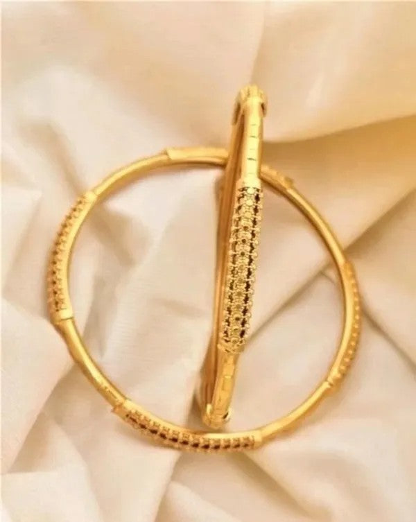 Beautiful Designer Bangles With Forming Gold Plated pack of 2 Piece (1 pair)