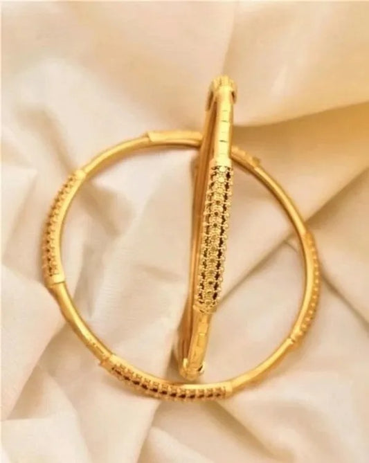 Beautiful Designer Bangles With Forming Gold Plated pack of 2 Piece (1 pair)