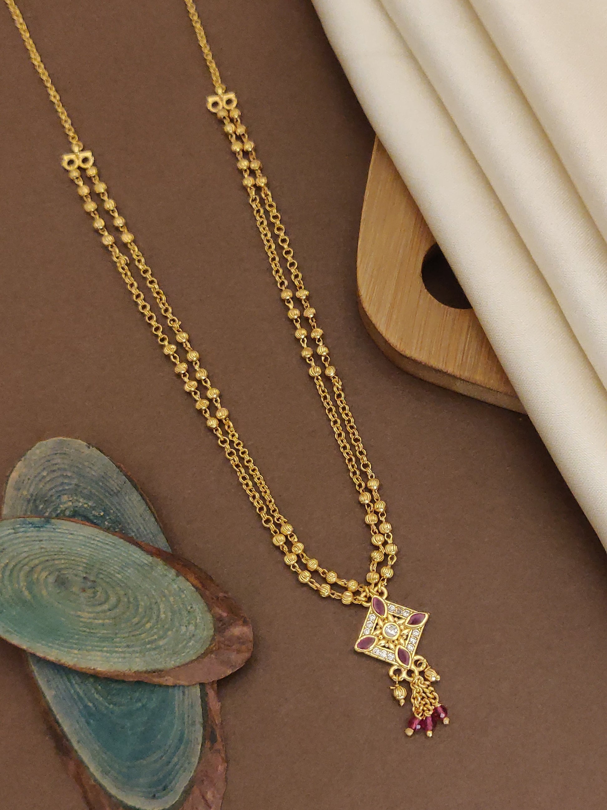 Beautiful Daily Wear Mala With American Diamonds