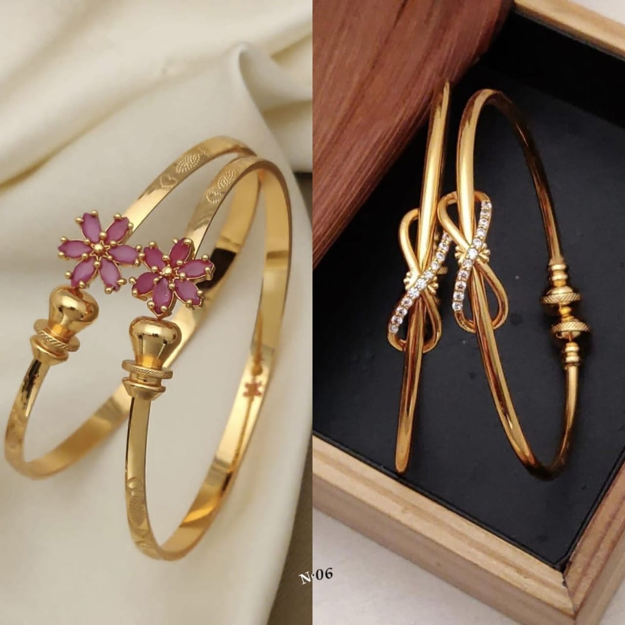 Stylish Adjustable Bracelets For Women & Girls Pack Of 4 Piece ( 2 Pair)