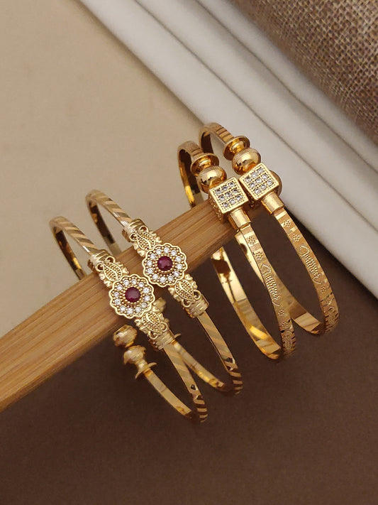 Stylish Adjustable Bracelets For Women & Girls Pack Of 4 Piece ( 2 Pair)