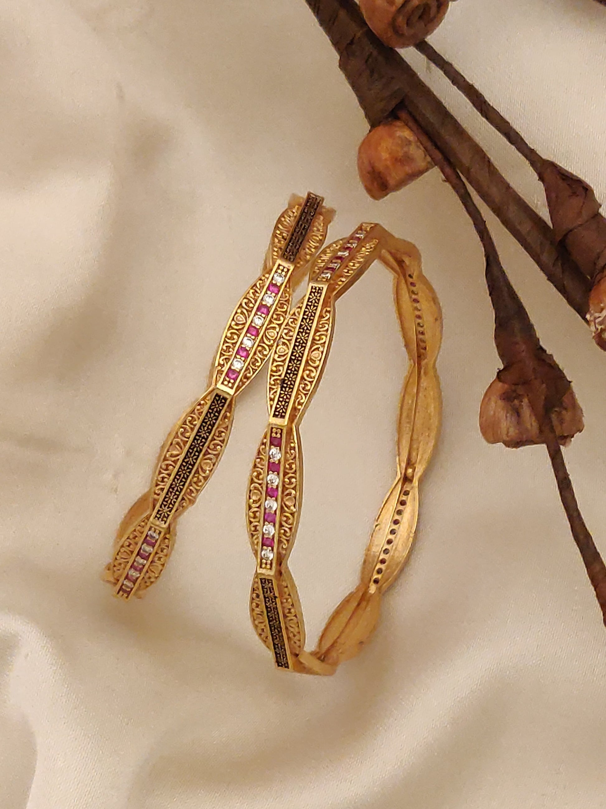 Beautiful Designer Daily Wear Bangles With High Gold Finish Work