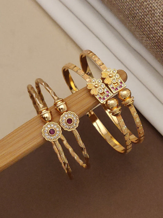 Stylish Adjustable Bracelets For Women & Girls Pack Of 4 Piece ( 2 Pair)