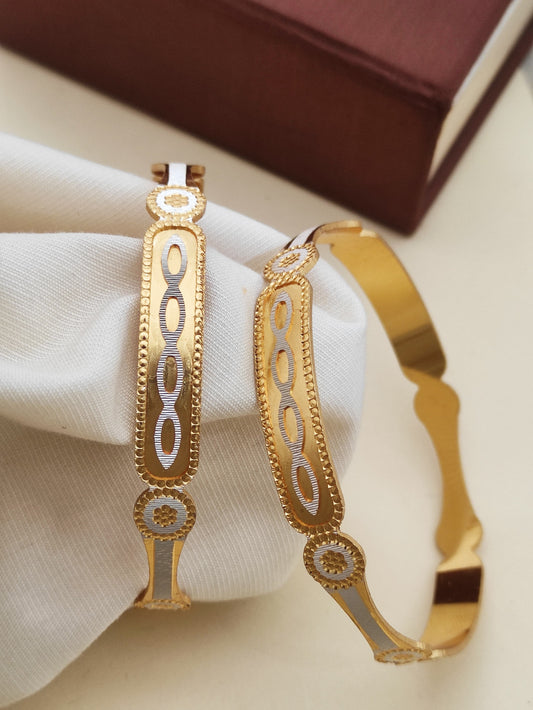 Beautiful Designer Bangles with Silver Golden Look