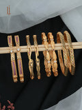 Combo of 4 Artificial Bangles Designs with Price | Flower Work & Slim Meena Bangles