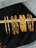 Combo of 4 Bangles Set for Wedding | Leaf Pattern, Floral & Slim Body Designer Bangles