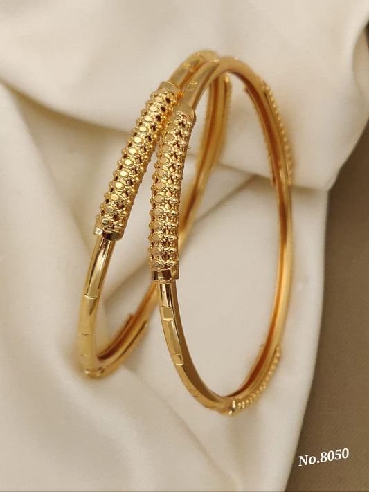 Beautiful Designer Bangles With Forming Gold Plated pack of 2 Piece (1 pair)