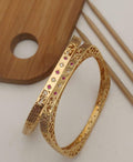 Beautiful Square Shape Bangles With AD Stone With Micro Gold pack of 2 pis ( 1 pair )
