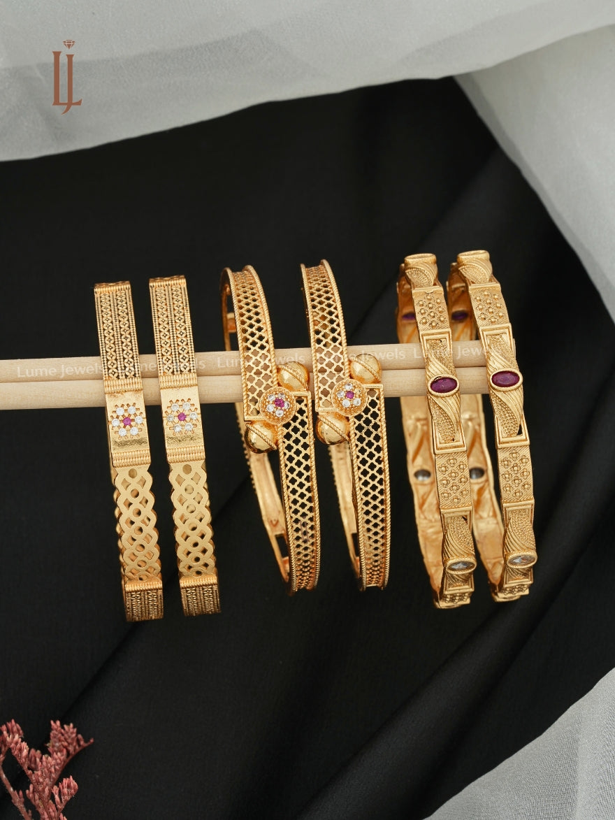 Brass Bangles for Women | Designer Net Style Bangles