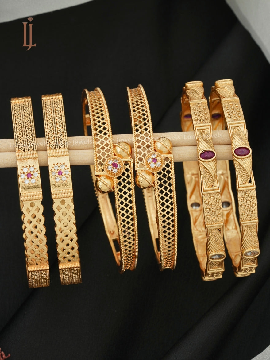 Brass Bangles for Women | Designer Net Style Bangles