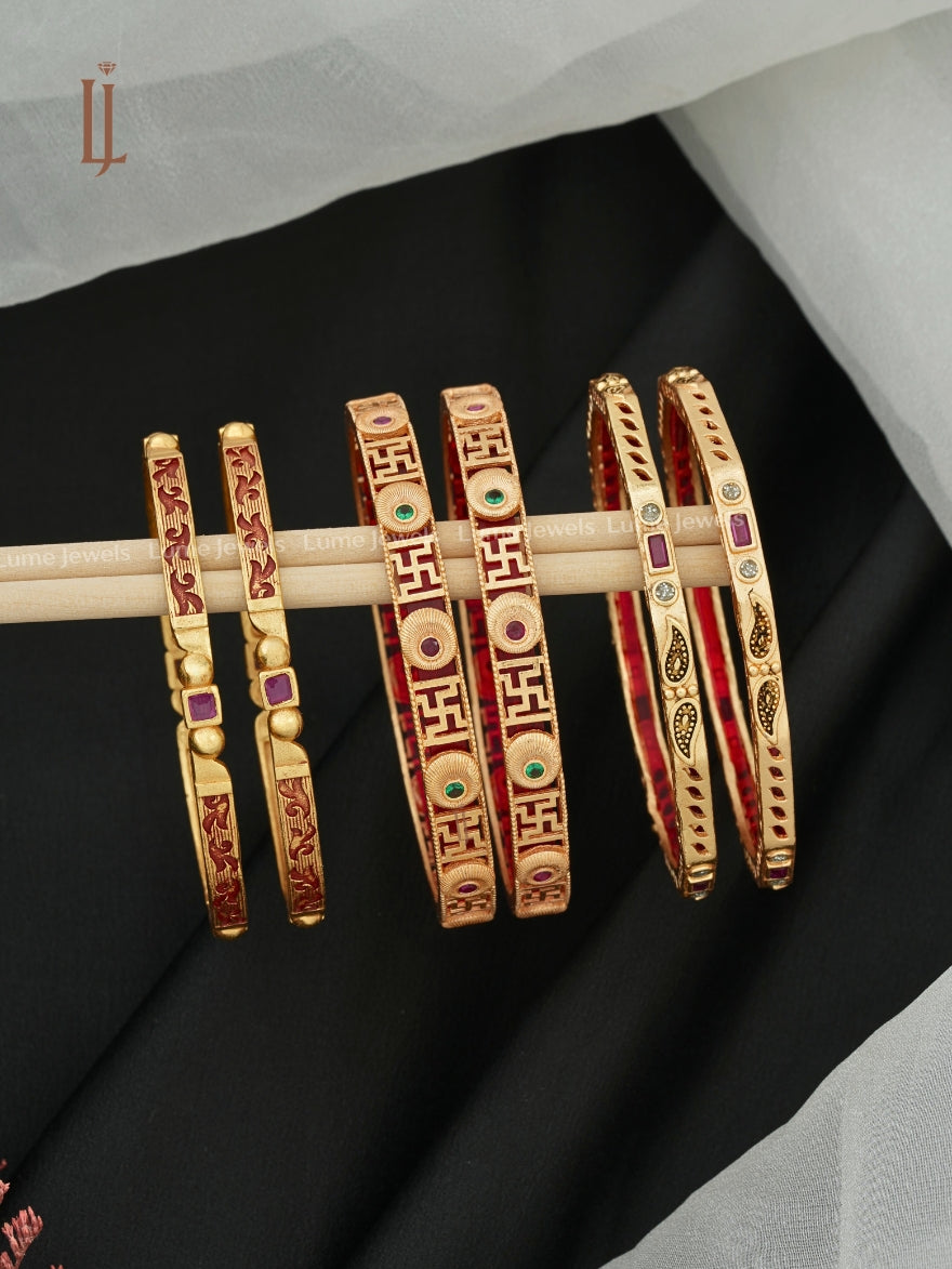 Buy Artificial Bangles Online | Designer Leaf & Sathiya Design Bangles