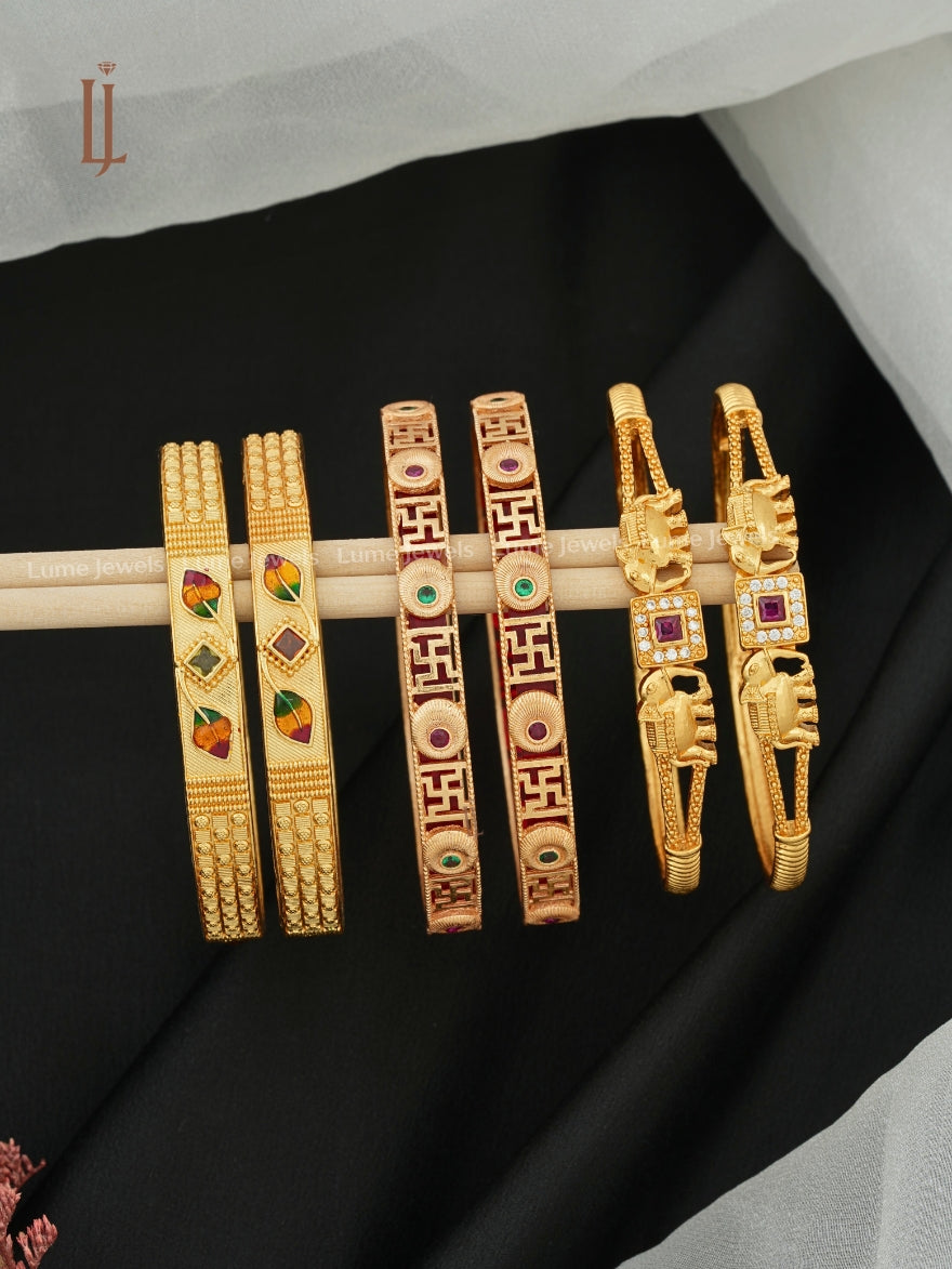 Daily Wear AD Bangles | Elephant, Sathiya & Leaf Style Designer Bangles