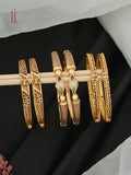 Fancy Bangles Online Shopping | Designer Temple Work & Slim Bangles Set