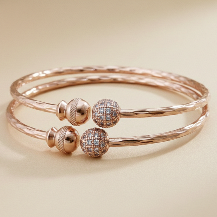 Stylish American Diamond Adjustable AD Ball Bracelets Pack of 2 pis (1 pair)