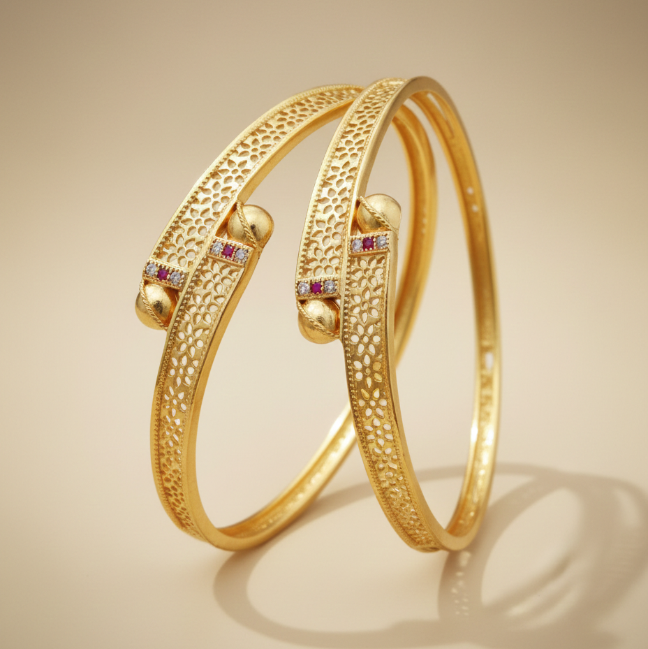 Beautiful Designer Daily wear Bangles Pack of 2 Pis (1 Pair)