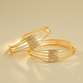 Beautiful Primium Quality Bangles With Silver & Gold Tone Pack Of 2 Pis (1 Pair )