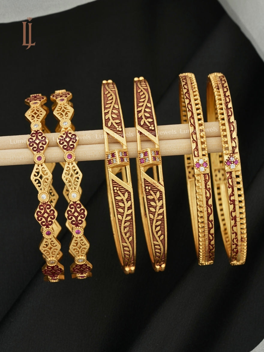 Latest Gold Plated Bangles Design 2026 | Designer Slim Bangles with AD Dimond