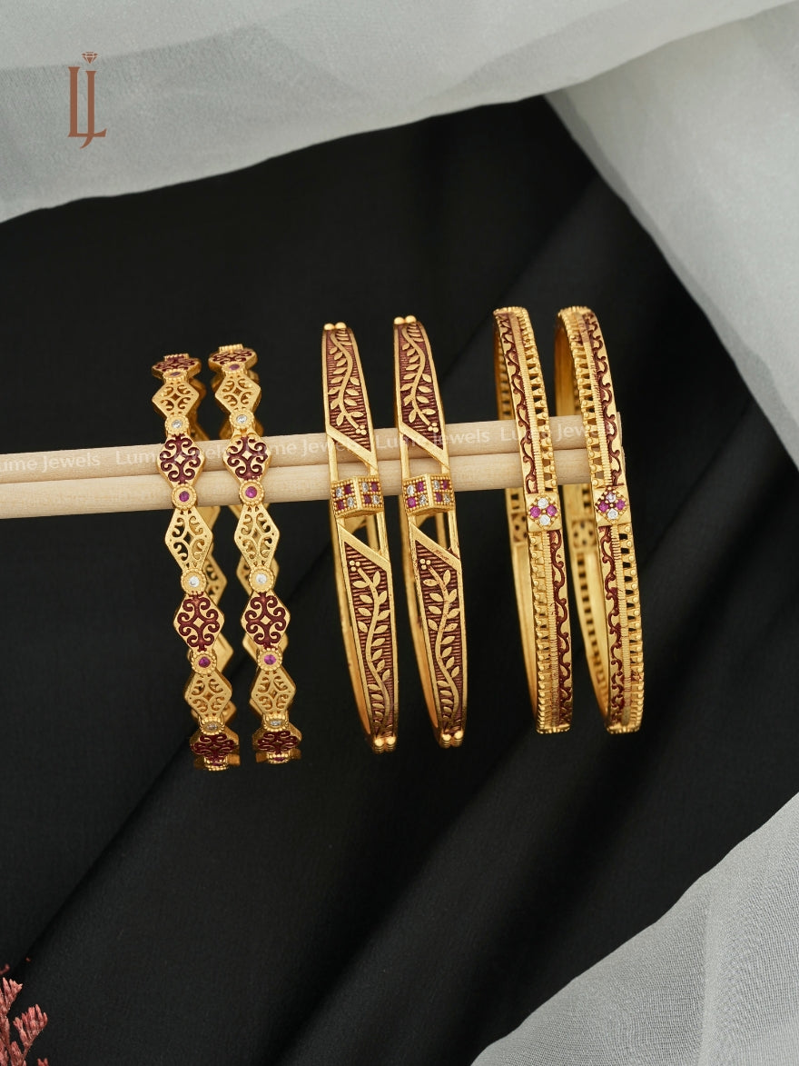 Latest Gold Plated Bangles Design 2026 | Designer Slim Bangles with AD Dimond
