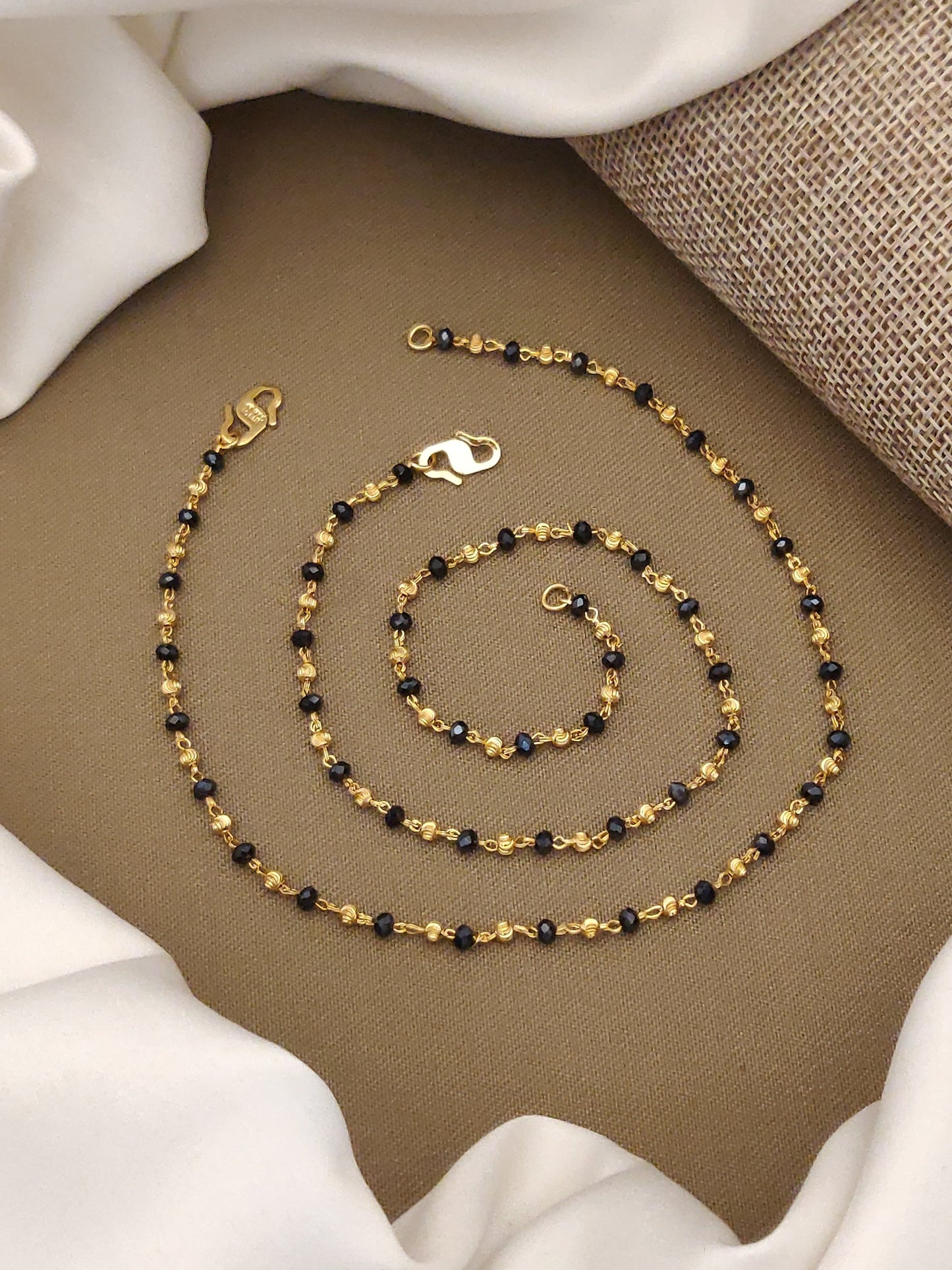 Stylish Daily Wear Anklets With Micro Gold Finish ( 10 " Inch )