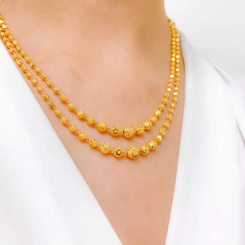 Stylish Two Layer Mala With Micro Gold Finish