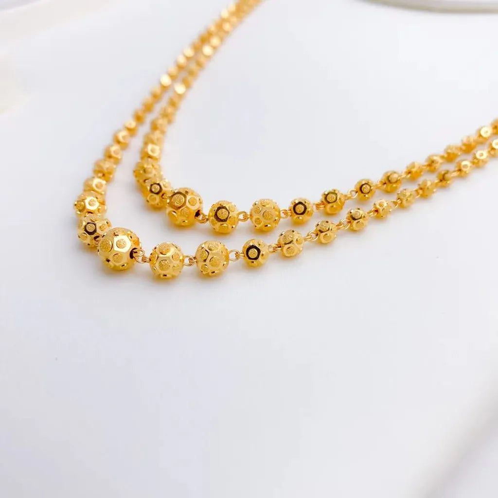 Stylish Two Layer Mala With Micro Gold Finish