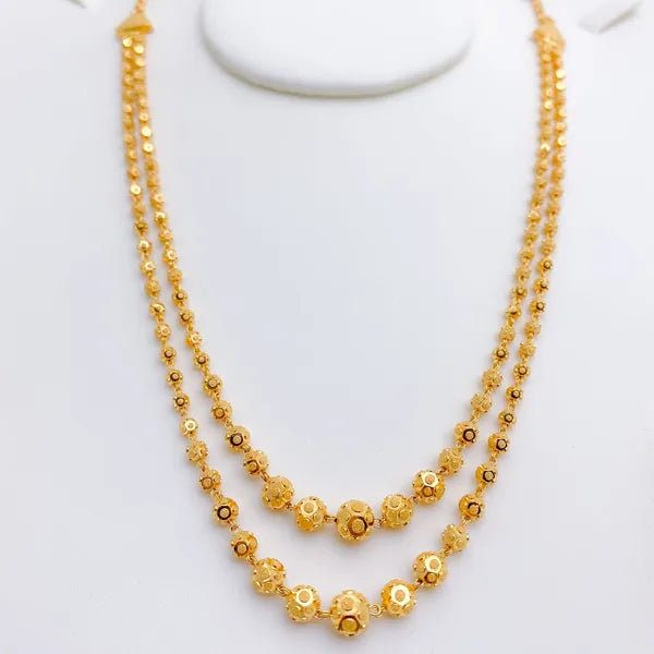 Stylish Two Layer Mala With Micro Gold Finish