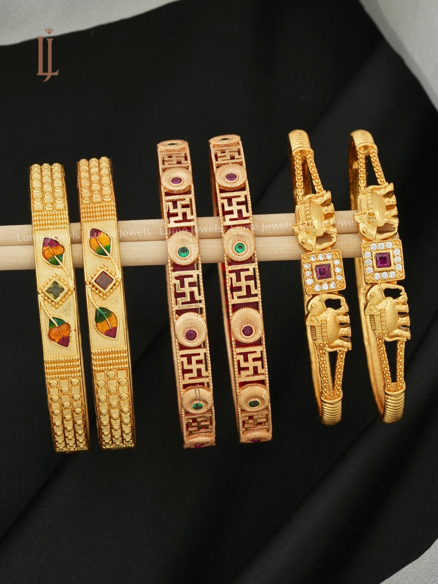 Daily Wear AD Bangles | Elephant, Sathiya & Leaf Style Designer Bangles