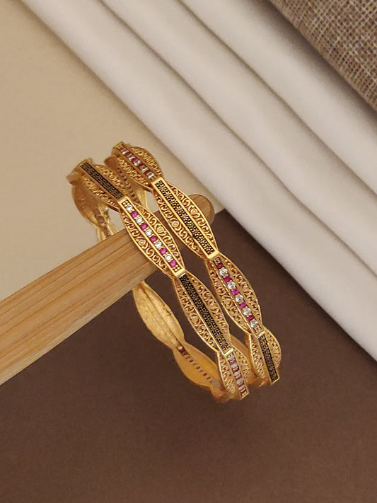 Beautiful Designer Daily Wear Bangles With High Gold Finish Work