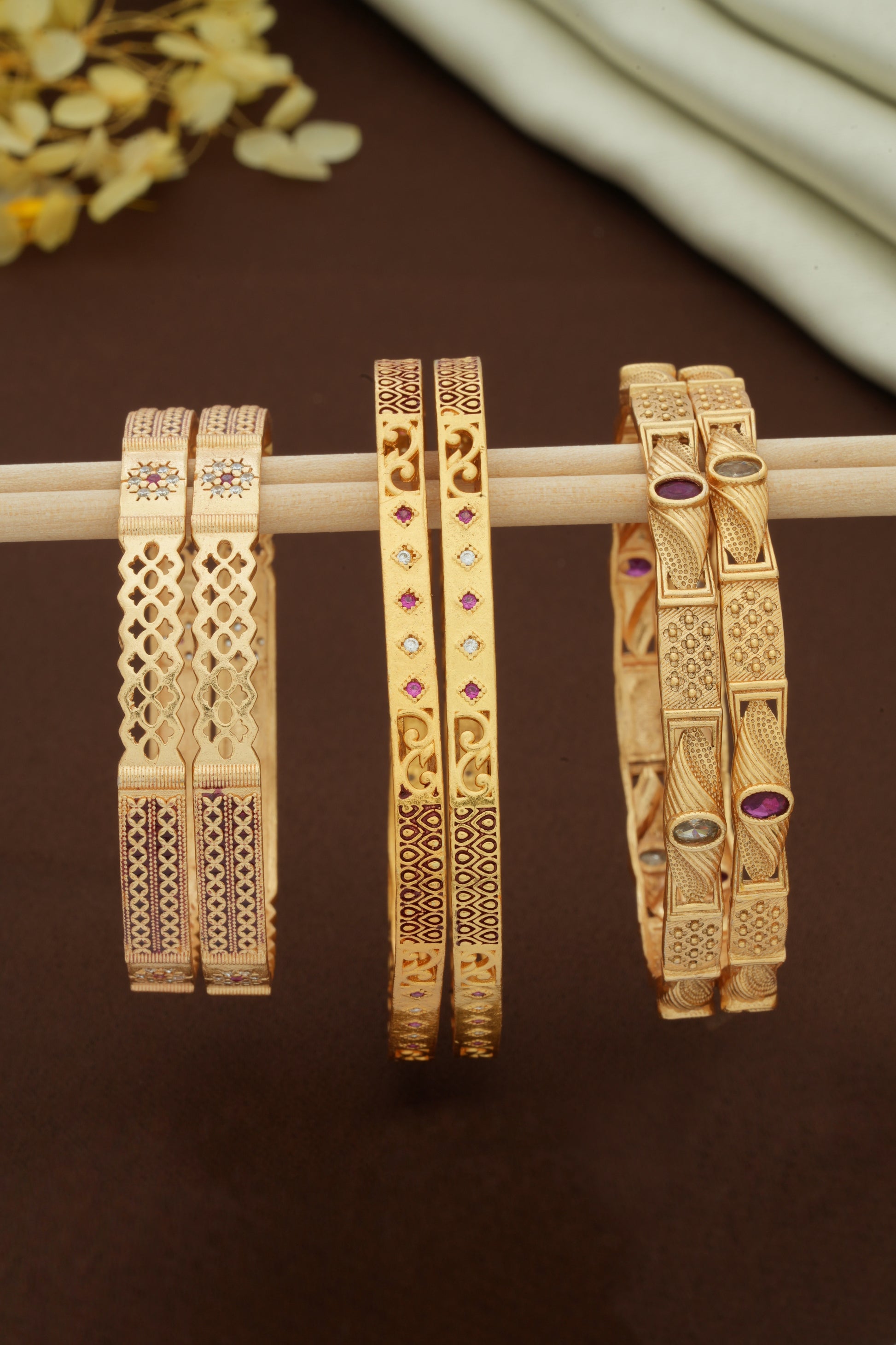 Women Artificial Bangles for Daily Use | Combo Set of 6 Pcs (3 Pairs) - ₹1299