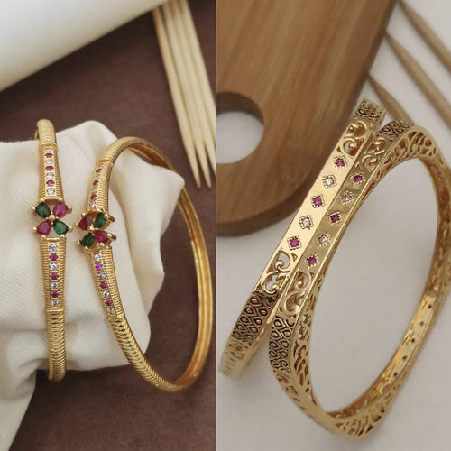 Beautiful Daily Wear Micro Gold Platin Bangles