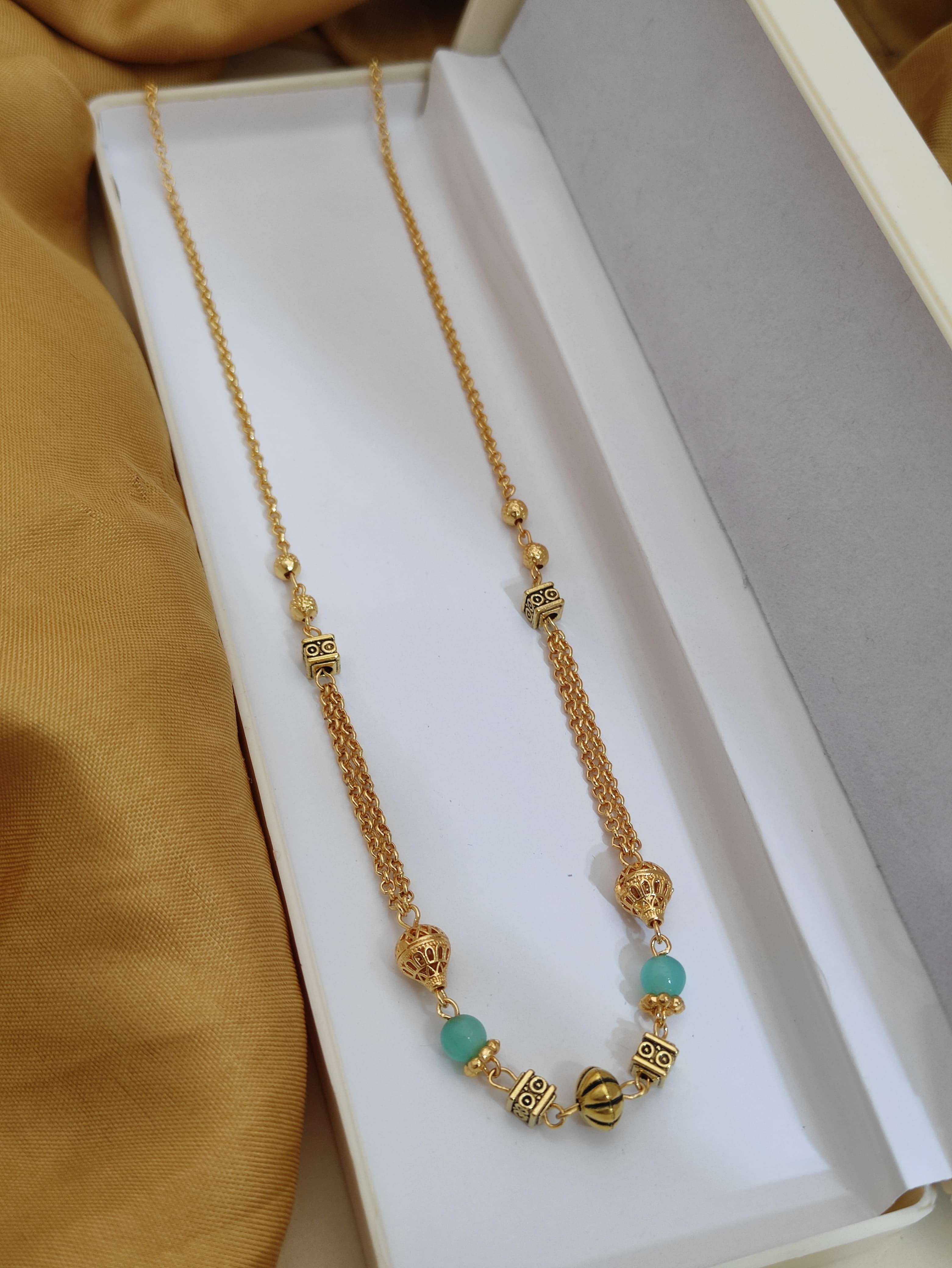 Stylish Micro Gold Finish Mala With American Diamond Stones