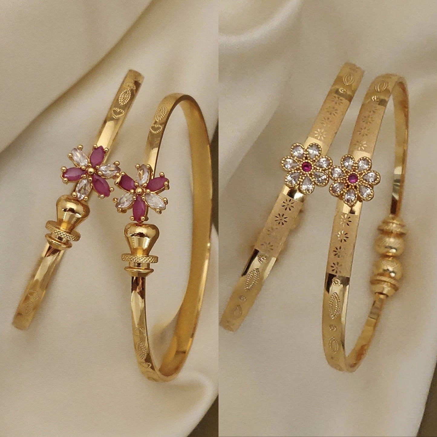 Stylish Daily Wear Adjustable Bracelets For Women & Girls Pack Of 4 Piece ( 2 Pair)