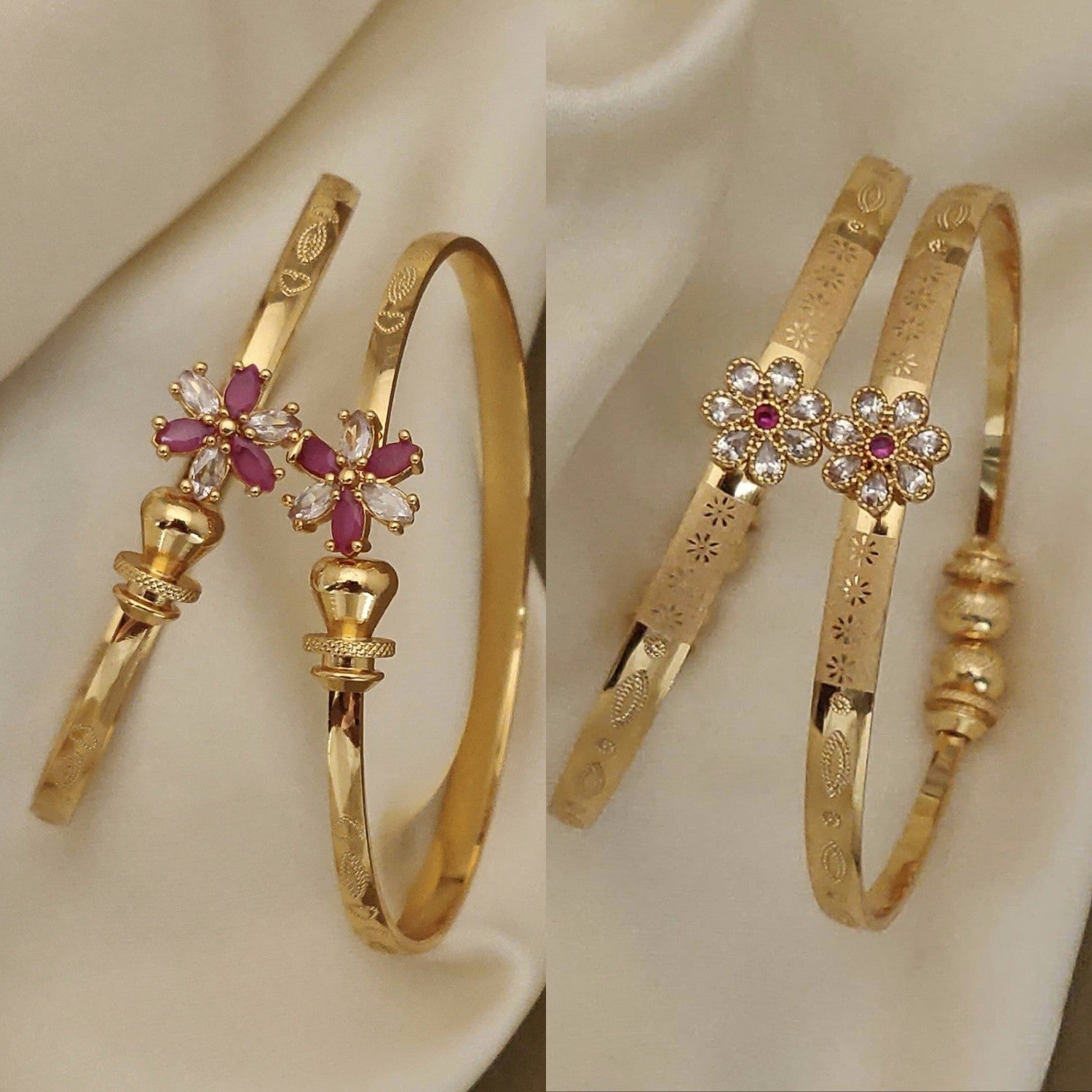 Stylish Daily Wear Adjustable Bracelets For Women & Girls Pack Of 4 Piece ( 2 Pair)