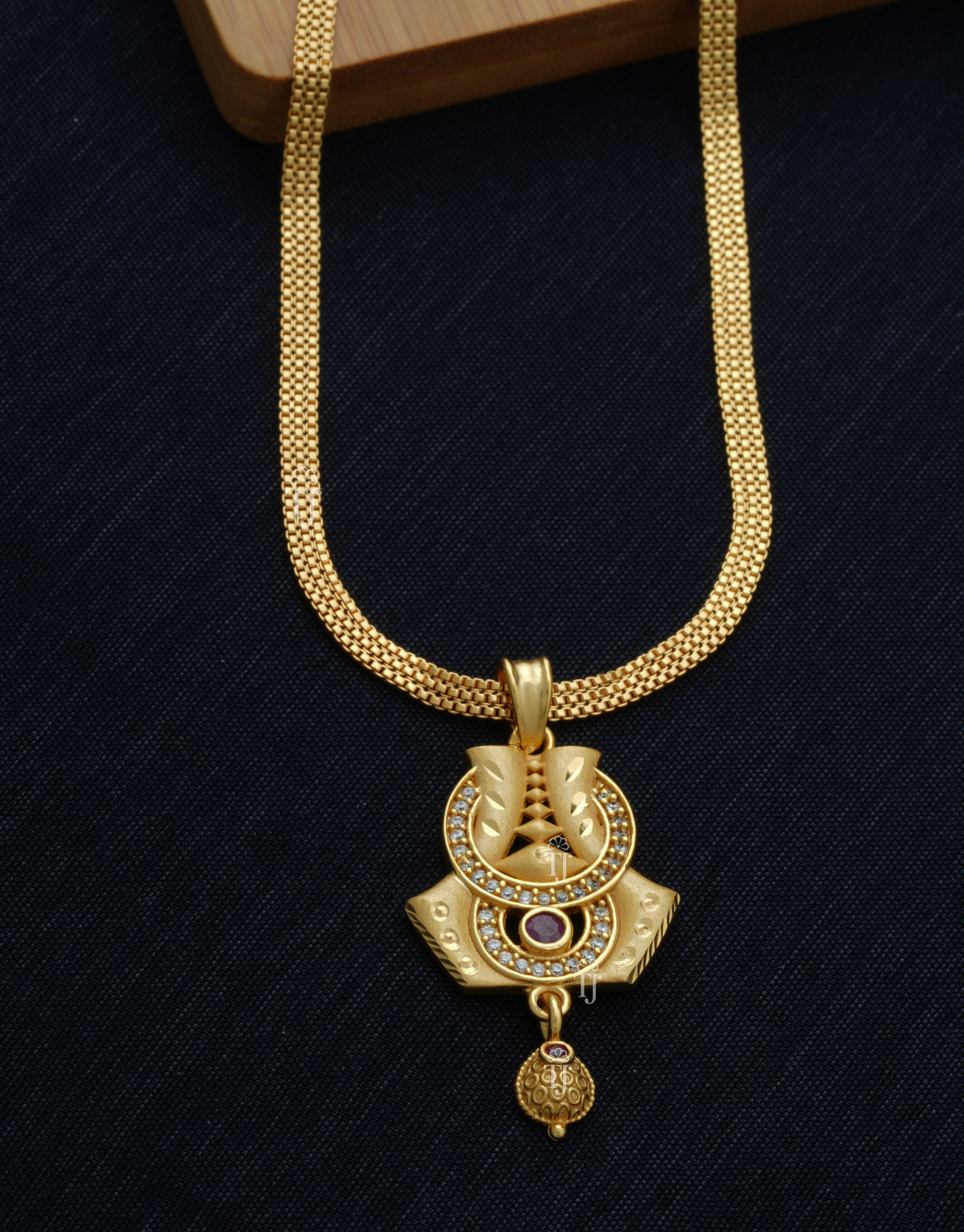 1gm Gold Plated Pendant Set for Women | Radiant Pendant and Earrings Set