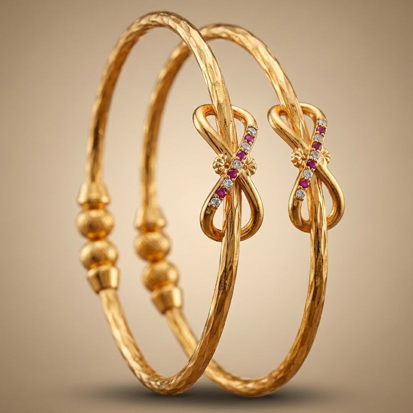 Stylish Infinity Kadli With Stones Pack Of Two Pieces ( 1 pair)