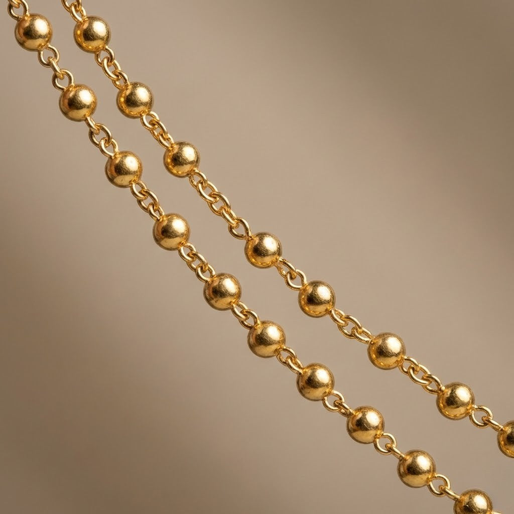 Stylish Two Layer Mala With Micro Gold Finish