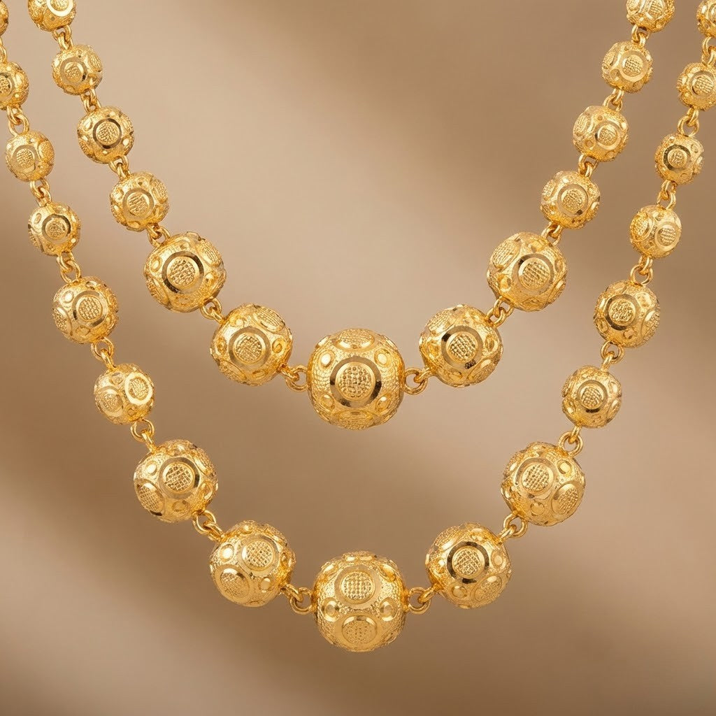 Stylish Two Layer Mala With Micro Gold Finish