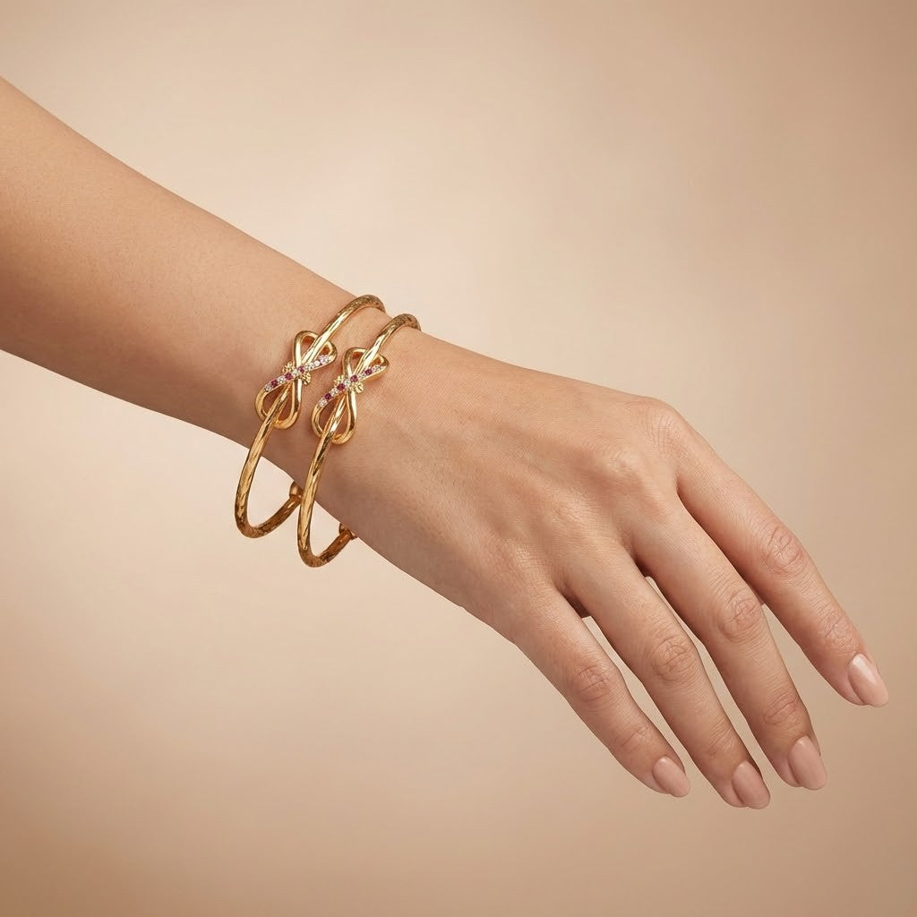 Stylish Infinity Kadli With Stones Pack Of Two Pieces ( 1 pair)