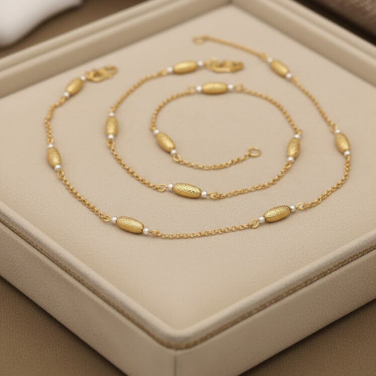 Stylish Daily Wear Anklets With Micro Gold Finish ( 10 " Inch )