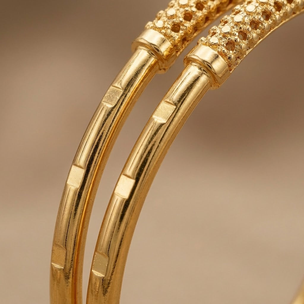 Beautiful Designer Bangles With Forming Gold Plated pack of 2 Piece (1 pair)