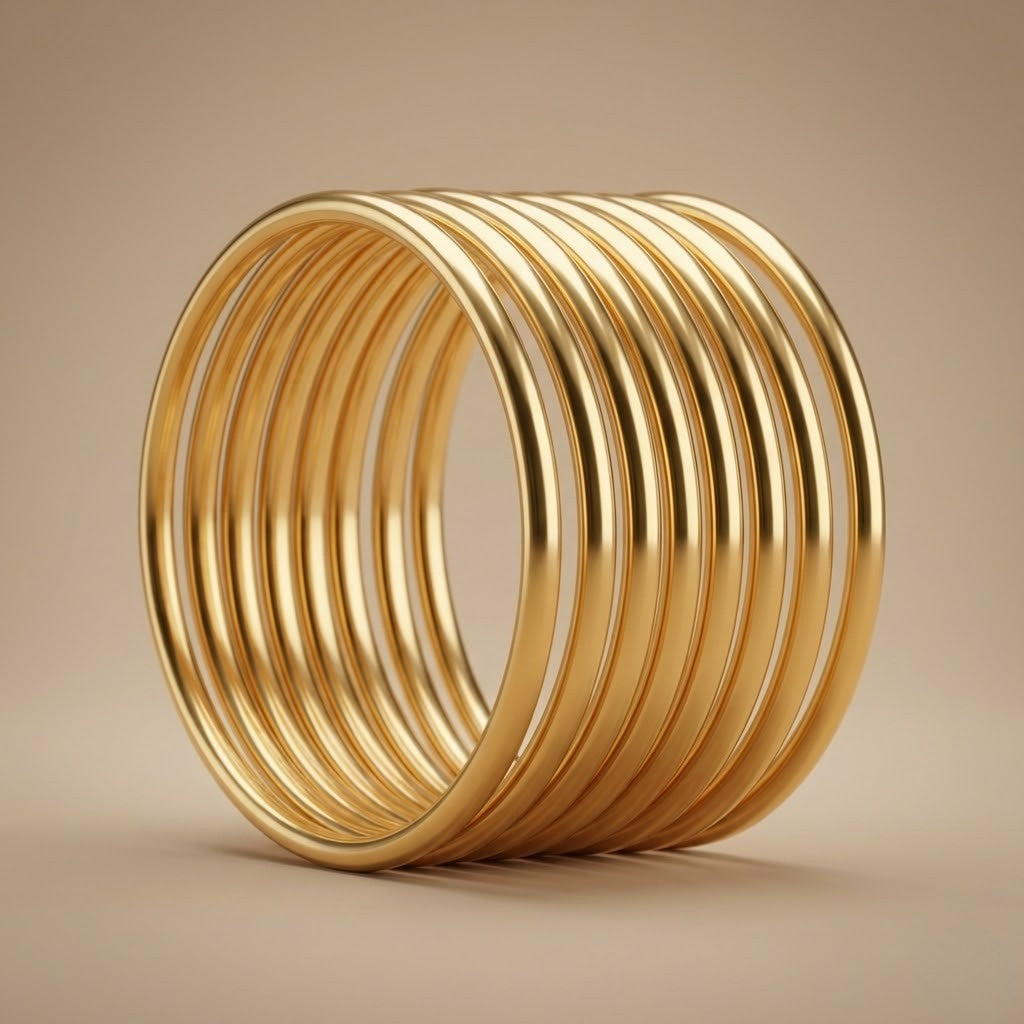 Gold Plated Sleek Plain Bangles – Charming 8-Piece Set for Daily Wear
