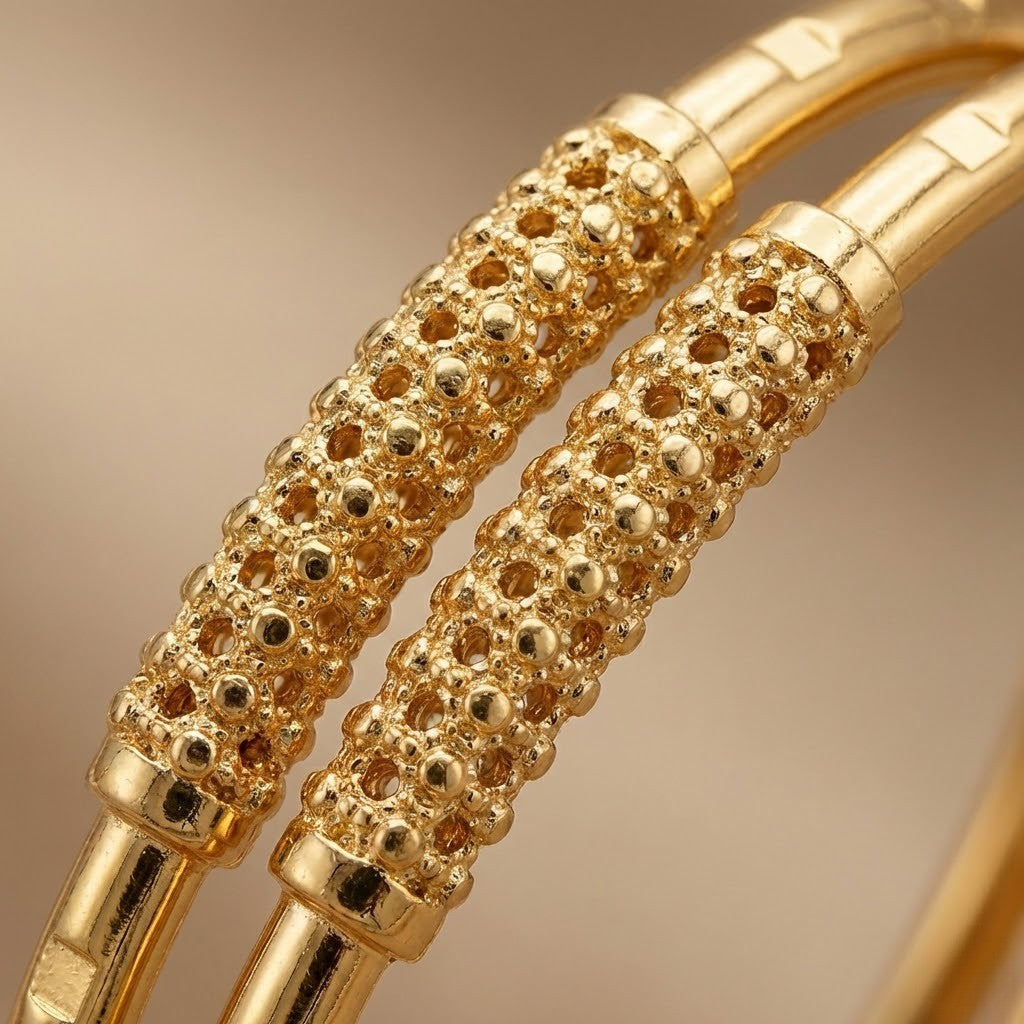Beautiful Designer Bangles With Forming Gold Plated pack of 2 Piece (1 pair)