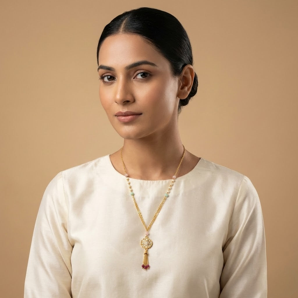 Beautiful Monalisha Stone Bracelet With Micro Gold Finish